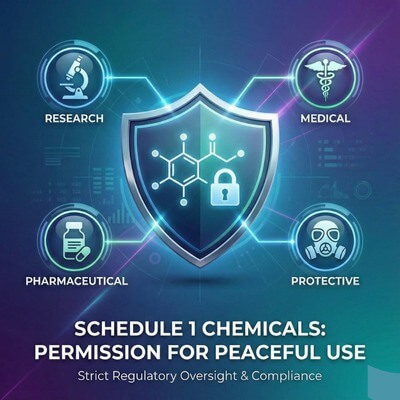 How to produce Schedule 1 Toxic Chemicals or Precursors for research, medical, pharmaceutical and protective purposes